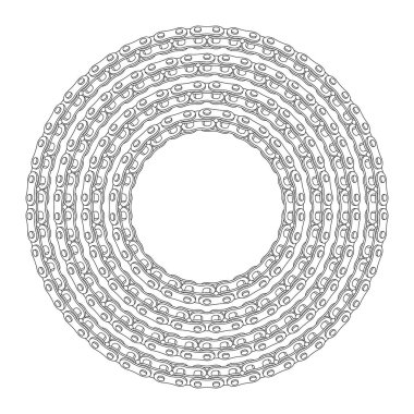 Circles Out of Roller or Bicycle Chain, Outline Style, Turned Outwards