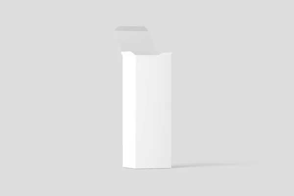 Lange Rechteck Box White Blank Mockup — Stockfoto
