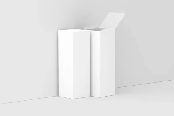 長い長方形ボックスホワイトブランクモックアップ — ストック写真