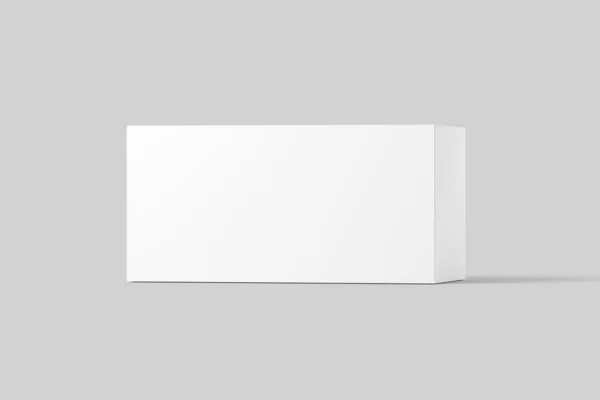 Weites Rechteck Box White Blank Mockup — Stockfoto