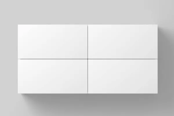 Ampia scatola rettangolare bianco vuoto Mockup — Foto Stock