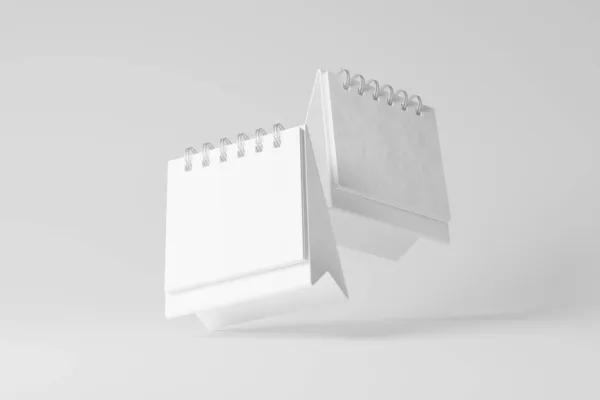 미니 데스크 달력 White Blank 3D Rendering Mockup — 스톡 사진