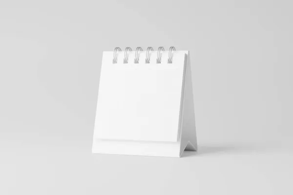 Mini stůl Kalendář White Prázdné 3D vykreslování Mockup — Stock fotografie