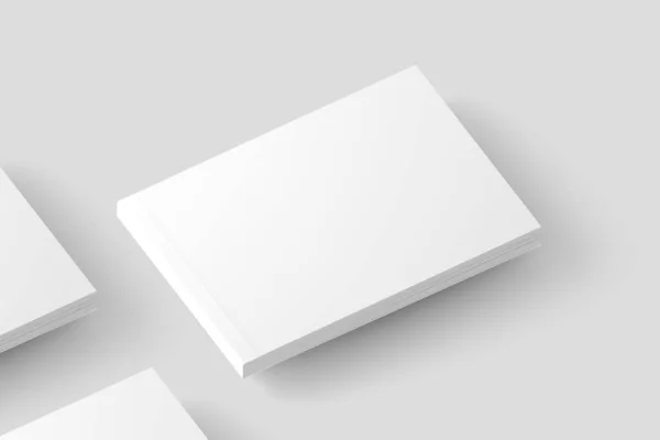 软皮山水画书白色空白3D渲染模型 — 图库照片