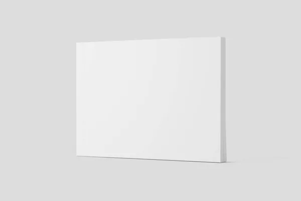 Softcover Landscape Book White Blank 3D Rendering Mockup — Stockfoto