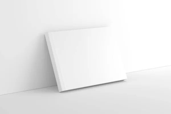 Softcover Landskabsbog Hvid Blank 3D rendering Mockup - Stock-foto