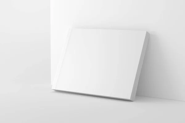 Softcover Landscape Book White Blank 3D Rendering Mockup — Stockfoto