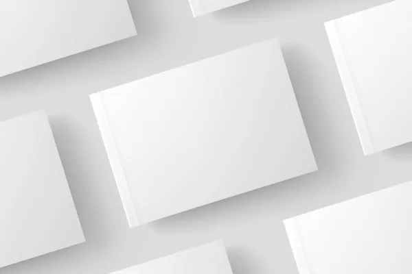 Softcover Пейзажна книга White Blank 3D макет рендерингу — стокове фото