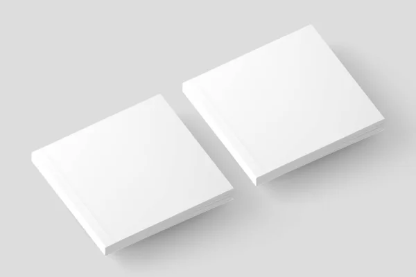 Quadratische Softcover-Buch White Blank 3D Rendering Mockup — Stockfoto