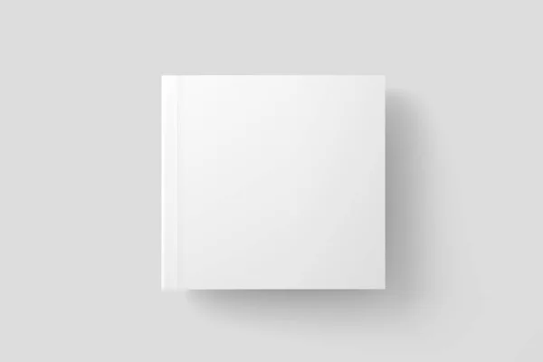 Quadrado Softcover Livro Branco em branco 3D Renderização Mockup — Fotografia de Stock