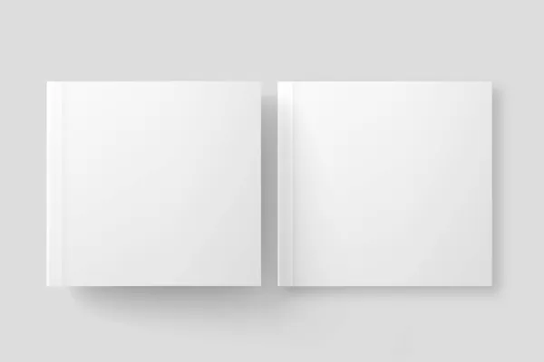 Square Softcover Book White Blank 3D Rendering Mockup — Stock fotografie