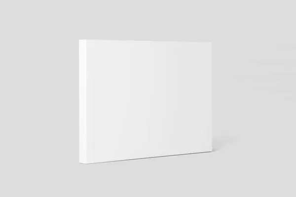 Softcover Landscape Book White Blank 3D Rendering Mockup — Stockfoto