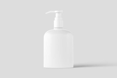 Kozmetik Paketleme Şişesi 3D Rending Beyaz Boş Mokup