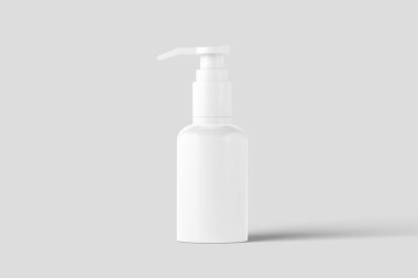 Kozmetik Paketleme Şişesi 3D Rending Beyaz Boş Mokup