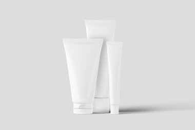 Kozmetik Paketleme Şişesi 3D Rending Beyaz Boş Mokup