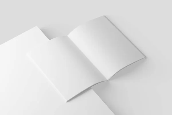 Magazine Brochure Rendering White Blank Mockup Presentation — 스톡 사진