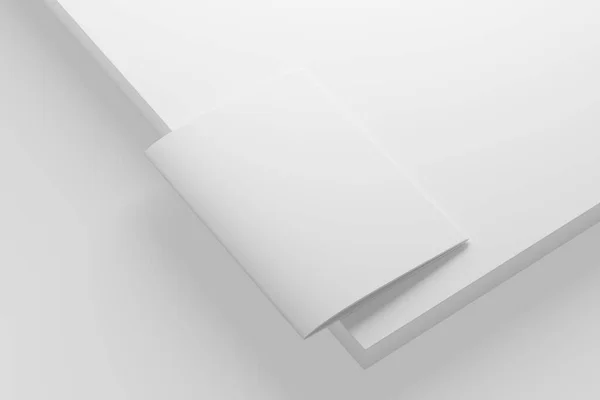 Magazin Prospektus Renderelés White Blank Mockup Bemutatáshoz — Stock Fotó