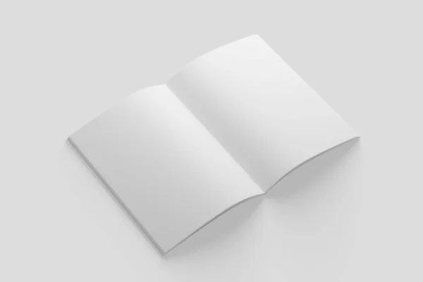 Magazine Brochure Rendu Blanc Blanc Modèle Pour Présentation — Photo
