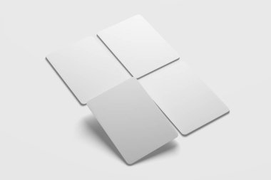 Ticari Kart Paketleme 3B Tasarım Sunumu için Beyaz Boş Hazırlama Modeli