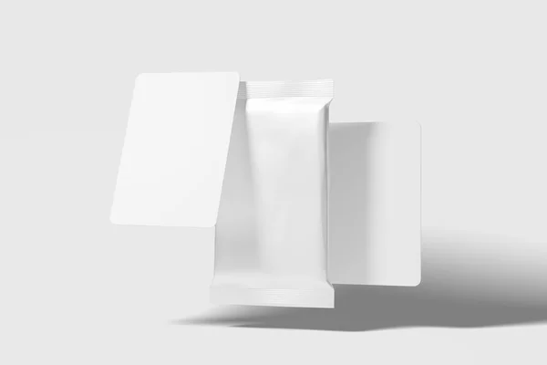 Упаковка Торгової Картки Рендерингу Білий Порожній Макет Презентації Дизайну — стокове фото