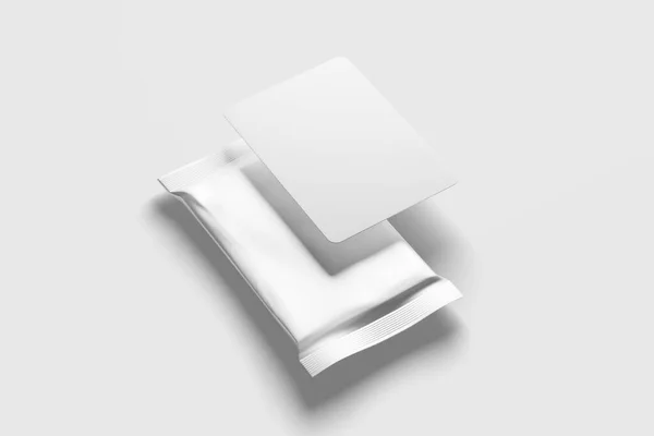 Trading Card Packaging Rendering White Blank Mockup Für Design Präsentation — Stockfoto