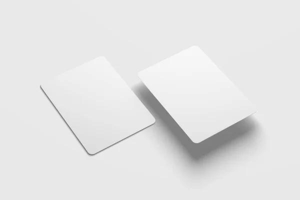 Handelskort Emballage Rendering White Blank Mockup Design Præsentation - Stock-foto