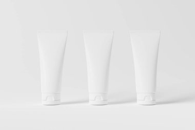 Packaging 3D Rendering White Blank Mockup for Design Presentation