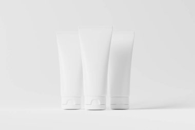 Packaging 3D Rendering White Blank Mockup for Design Presentation