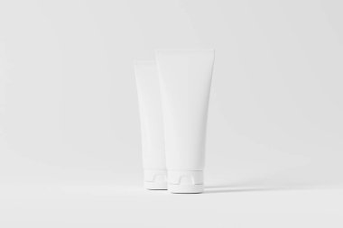 Packaging 3D Rendering White Blank Mockup for Design Presentation