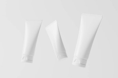 Packaging 3D Rendering White Blank Mockup for Design Presentation