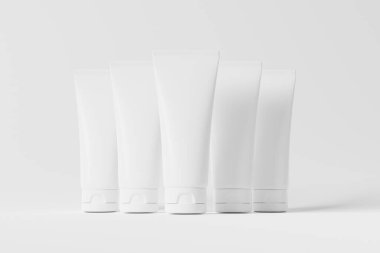 Packaging 3D Rendering White Blank Mockup for Design Presentation