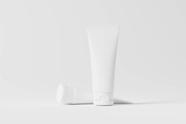 Packaging 3D Rendering White Blank Mockup for Design Presentation