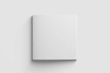 Square Brochure Magazine 3D Rendering White Blank Mockup for Design Presentation
