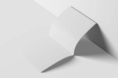 Square Brochure Magazine 3D Rendering White Blank Mockup for Design Presentation