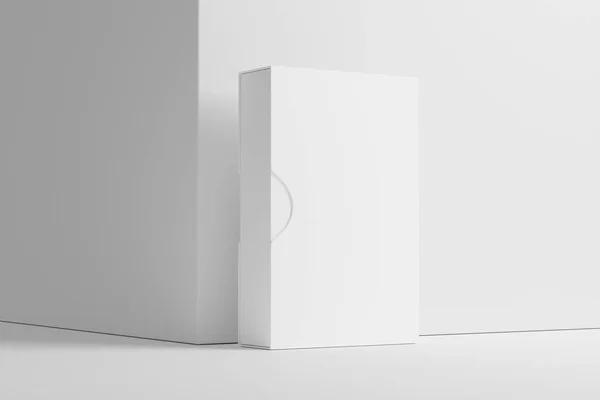 Software Box Wth Slip Case White Blank Renderning Mockup Design — Stock Photo, Image