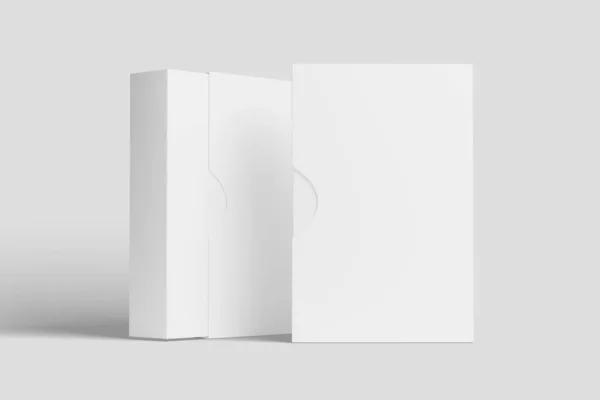 Software Box Wth Slip Case White Blank Renderning Mockup Design — Stock Photo, Image