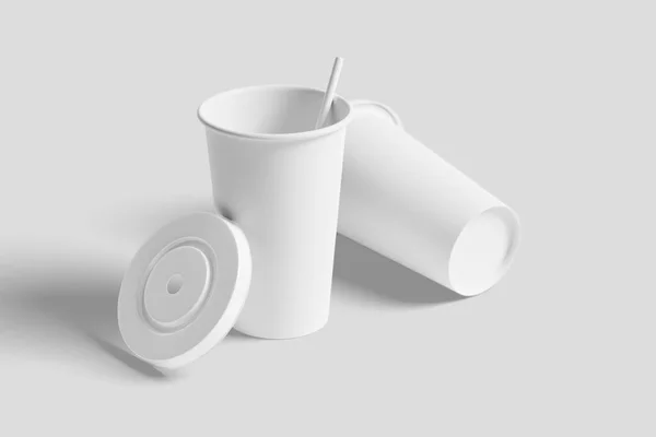 Peper Drink Cup White Blank Rendering Mockup Design Presentation — Stock Photo, Image