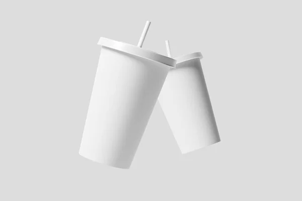 Peper Drink Cup White Blank Rendering Mockup Design Presentation — стокове фото