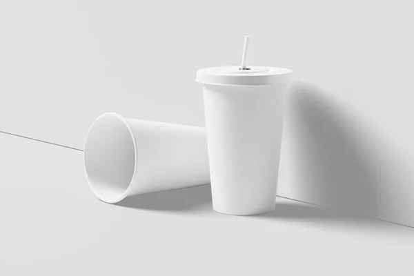 Drink Cup White Blank Rendering Mockup Design Presentation — стоковое фото