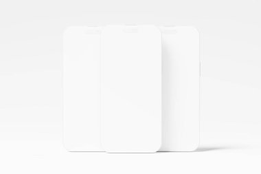 Iphone 14 Maksimum Clay 3D Tasarım Sunumu için Beyaz Boş Model Hazırlama