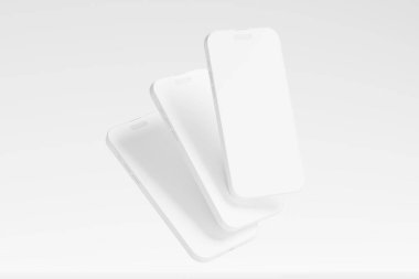 Iphone 14 Maksimum Clay 3D Tasarım Sunumu için Beyaz Boş Model Hazırlama