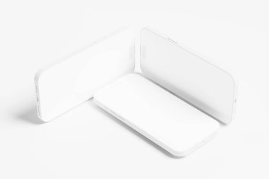 Iphone 14 Maksimum Clay 3D Tasarım Sunumu için Beyaz Boş Model Hazırlama