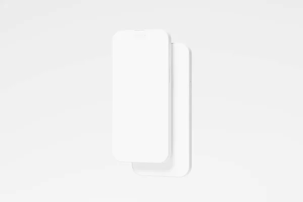 Iphone Pro Max Clay Rendering White Blank Mockup Voor Ontwerp — Stockfoto