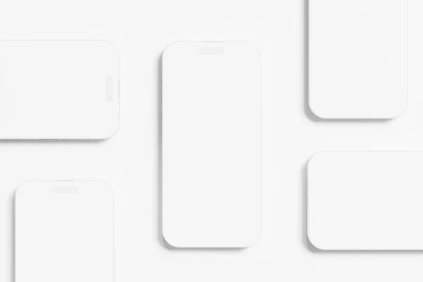 Iphone Pro Max Clay Rendering White Blank Mockup Für Design — Stockfoto