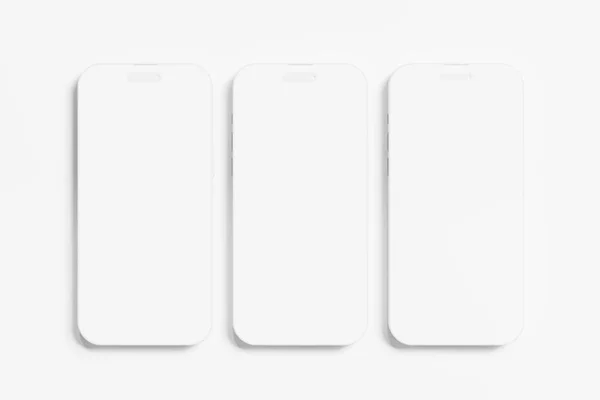 Iphone Pro Max Clay Rendering White Blank Mockup Für Design — Stockfoto