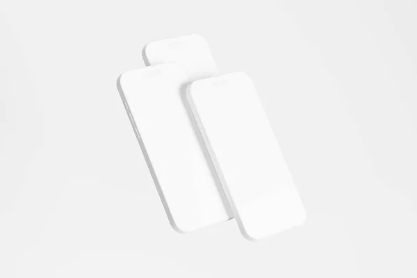 Iphone Pro Max Clay Rendering White Blank Mockup Voor Ontwerp — Stockfoto