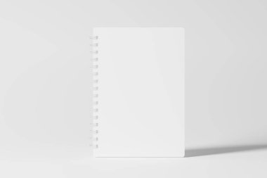 A4 A5 Yuvarlak Köşeli Not Defteri 3D Tasarım Sunumu için Beyaz Boş Hazırlama Modeli