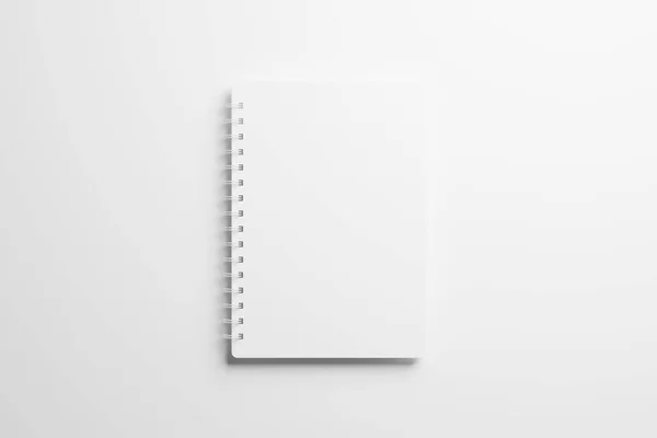 Rounded Corner Spiral Notebook Rendering White Blank Mockup För Design — Stockfoto