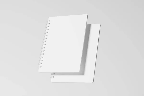 Abgerundete Ecke Spirale Notizbuch Rendering White Blank Mockup Für Design — Stockfoto