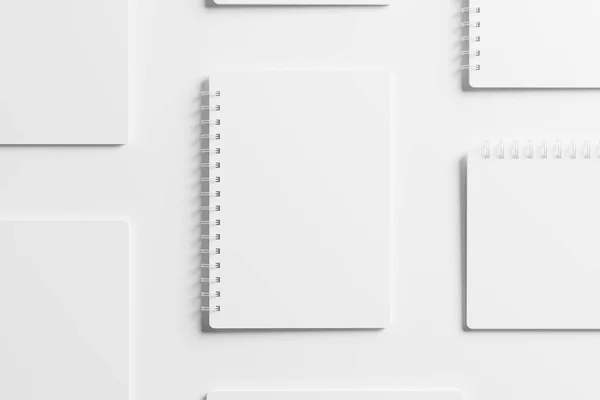 Στρογγυλεμένο Corner Spiral Notebook Απόδοση Λευκό Κενό Mockup Για Την — Φωτογραφία Αρχείου